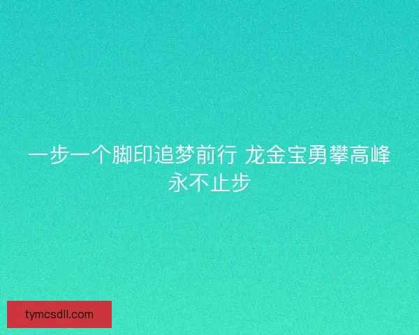 一步一个脚印追梦前行 龙金宝勇攀高峰永不止步 一步一个脚印追梦前行 龙金宝勇攀高峰永不止步