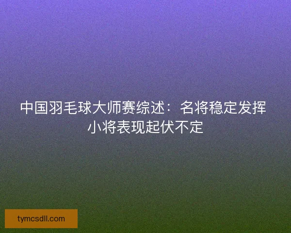 中国羽毛球大师赛综述：名将稳定发挥 小将表现起伏不定
